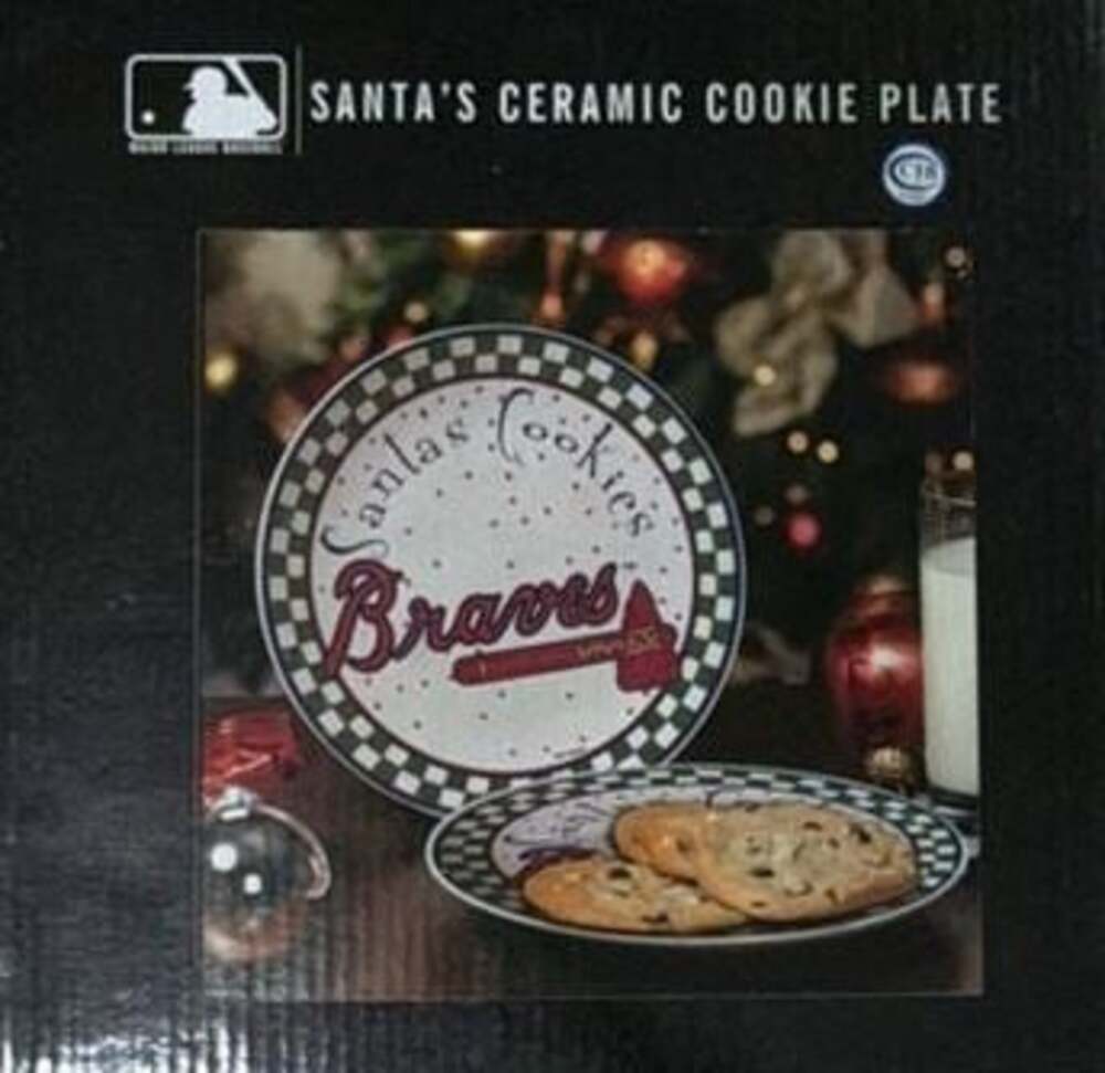 The Memory Company MLB 10" Ceramic Santa Cookie Plate, Color: Milwaukee Brewers